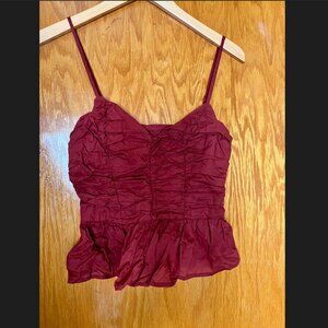 Express (XS) maroon peplum cami